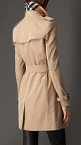 Thumbnail for your product : Burberry Gabardine Trench Coat With Check Wool Cashmere Undercollar