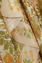 Thumbnail for your product : Oscar de la Renta Metallic Printed Silk-blend Crepe De Chine Gown