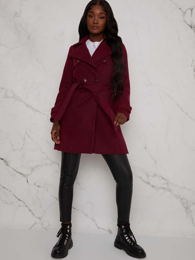 burgundy coat