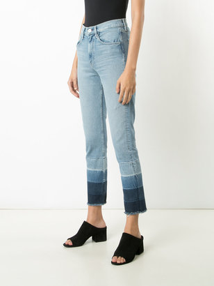 3x1 panelled hem cropped jeans - women - Cotton/Polyester/Spandex/Elastane - 24