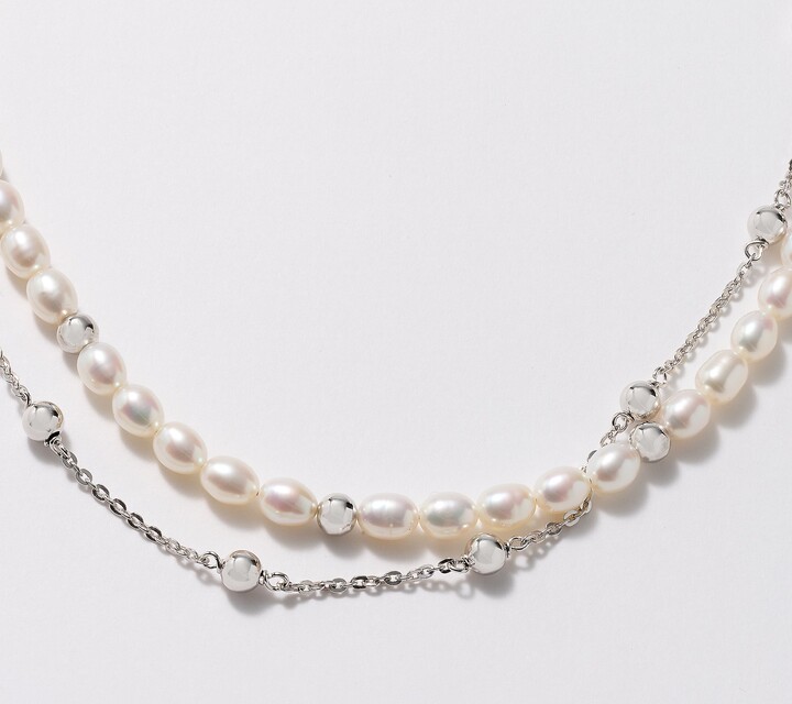 Honora As Is 17" Graduated Double Strand Pearl Necklace