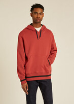 Thumbnail for your product : Paul Smith Men's Brick Red 'Happy' Print Cotton Hoodie