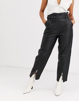 Thumbnail for your product : Gestuz Suri leather trousers with zip detail