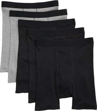 Hanes Ultimate Men's Stretch Boxer Brief Underwear, Moisture Wicking,  Black, 5-Pack