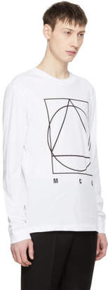 McQ White Long Sleeve Glyph Icon T-Shirt