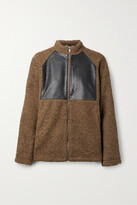 Thumbnail for your product : Deadwood + Net Sustain Narvik Recycled Fleece And Leather Jacket - Brown
