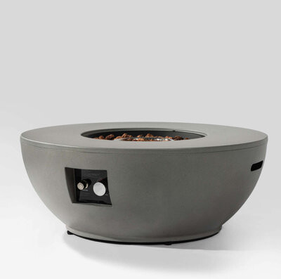 Latitude Run Steel Propane Fire Bowl Outdoor Round Propane Fire Pit With Tank Holder