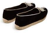 Thumbnail for your product : Christian Louboutin Noemie Playa Embroidered Velvet Espadrilles - Womens - Black