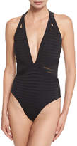 Thumbnail for your product : Jets Parallels Crisscross Halter One-Piece Swimsuit