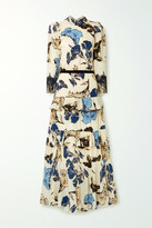 Thumbnail for your product : Johanna Ortiz Sheer Decoration Velvet And Lace-trimmed Floral-print Silk Crepe De Chine Maxi Dress