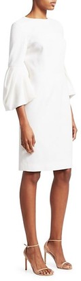 Carolina Herrera Bell Sleeve Sheath Dress