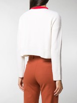 Thumbnail for your product : Loewe Wool Cropped Jumper With Logo Embroidery