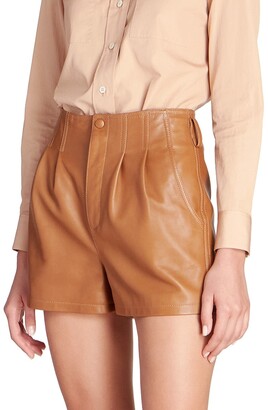 Saint Laurent Leather Mini Shorts