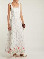 Thumbnail for your product : Gioia Bini Lucinda Floral-embroidered Cotton-blend Dress - Womens - White Multi
