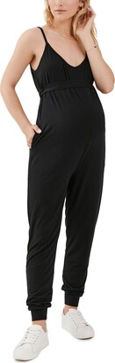 A Pea in the Pod Luxe Maternity Jogger Jumpsuit with Tie