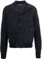 Thumbnail for your product : Ralph Lauren Purple Label Knitted Jacket With Suede Panelling