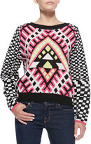 Thumbnail for your product : Mara Hoffman Checked Printed Knit Pullover Sweater
