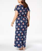 Thumbnail for your product : Love Squared Trendy Plus Size Faux-Wrap Maxi Dress