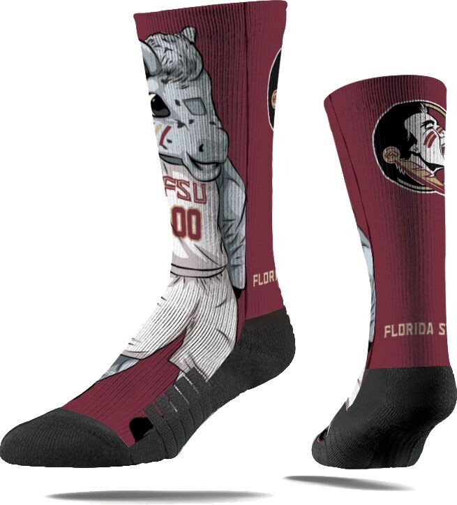 Strideline Florida State Seminoles Mascot Crew Socks, Men's, Wash