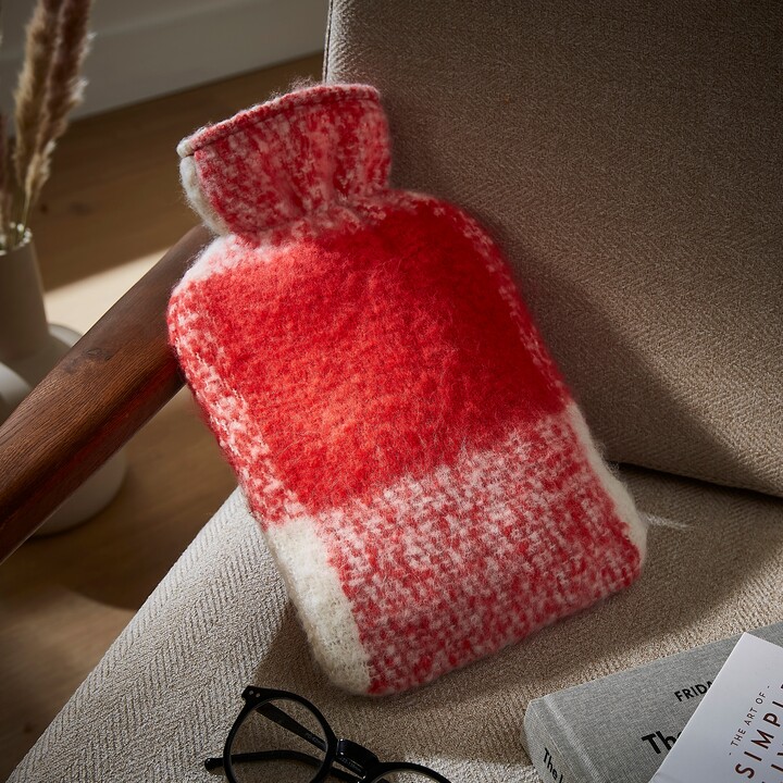 Dunelm Mohair Check Standard Hot Water Bottle Fuchsia ShopStyle Bath