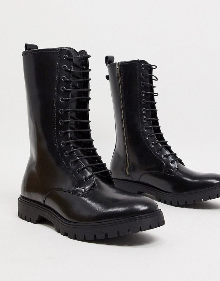 Mens Black High Lace Up Boots | Shop the world's largest collection of  fashion | ShopStyle UK