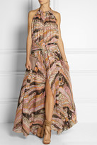 Thumbnail for your product : Emilio Pucci Backless printed silk-blend gown