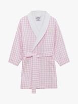 Thumbnail for your product : Trotters Original Pyjama Company Kids' Freya Cotton Bathrobe, Pale Pink Gingham/Bunny