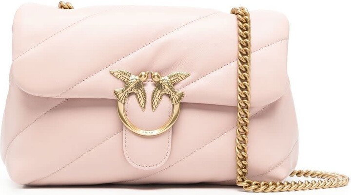 Pinko 'love Classic Puff' Pink Shoulder Bag With Diagonal Maxi Quilting In  Leather Woman - ShopStyle