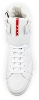 Thumbnail for your product : Prada Avenue Leather Hi-Top Napa Sneaker, White