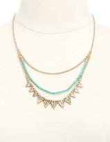 Thumbnail for your product : Charlotte Russe Triple-Layered Beaded Triangle Necklace