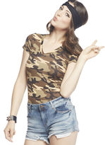 Thumbnail for your product : Wet Seal Camouflage Print V-Neck