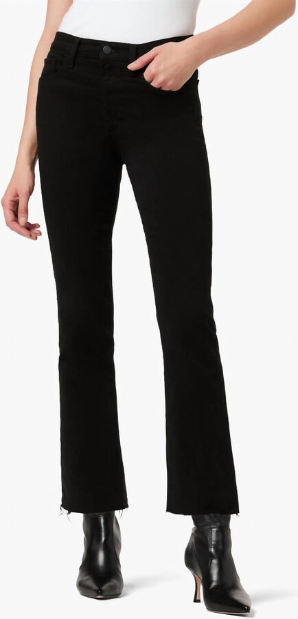 Joe's Jeans Callie Raw Hem Boot Cut Jeans In Black