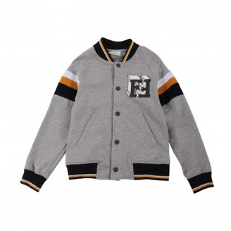 Fendi Logo fleece teddy jacket Grey