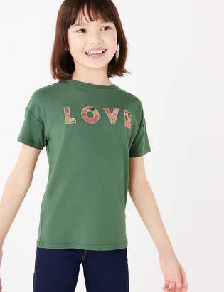 Marks and Spencer Love Slogan T-Shirt (6-16 Years)
