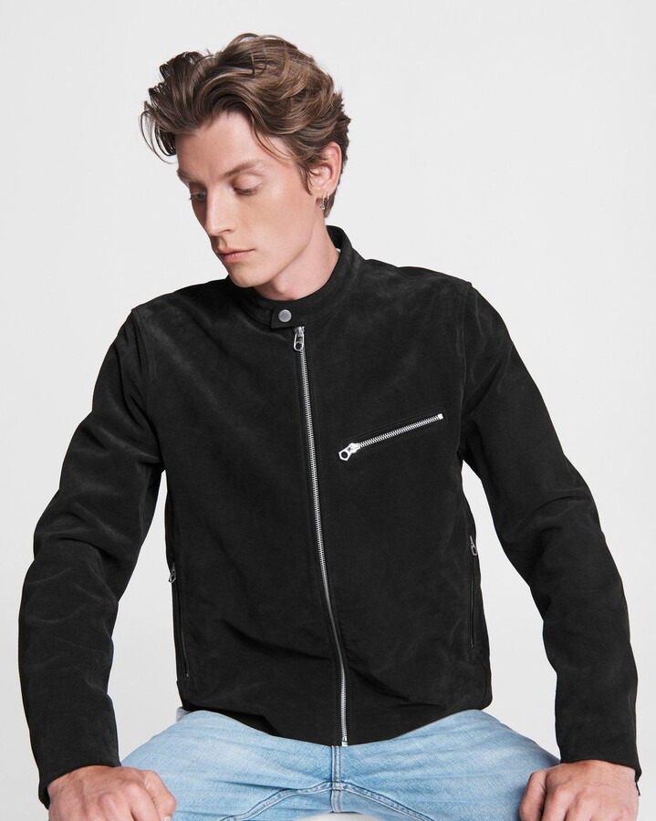 Rag Bone Suede cafe racer jacket ShopStyle