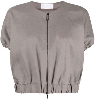 Fabiana Filippi Short-Sleeve Zip-Up Jacket