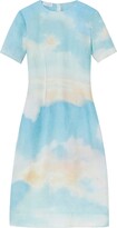 Abstract Print Silk Fit & Flare Dress 