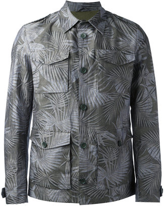 Herno leaf print shirt jacket