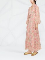 Thumbnail for your product : Luisa Beccaria Long-Sleeve Floral-Print Dress
