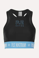Thumbnail for your product : P.E Nation Figure Four Mesh-trimmed Stretch Sports Bra - Black