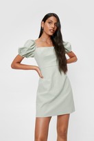 Thumbnail for your product : Nasty Gal Womens Puff Sleeve Linen Look Mini Dress