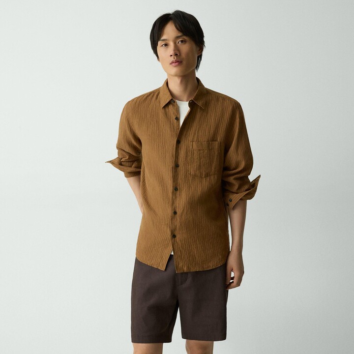 Theory Irving Shirt in Striped Linen