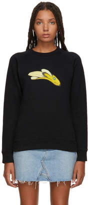 ALEXACHUNG Black Banana Print Sweatshirt