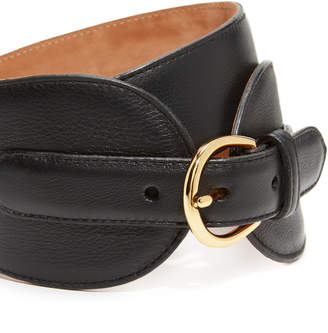 W.KLEINBERG Wide Leather Double Tab Belt