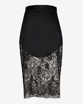 Thumbnail for your product : Lover Lotus Lace Hem Pencil Skirt