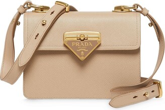 Prada Beige Saffiano Leather Mini Zip Top Camera Sling Bag - ShopStyle