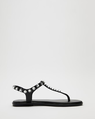 Holster Women's Black Flat Sandals - Paradise