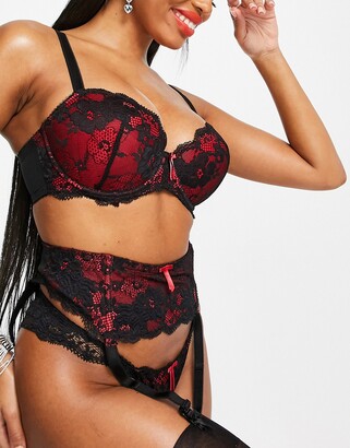 Pour Moi? Pour Moi Amour Fuller Bust padded balconette bra in black and red