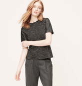 Thumbnail for your product : LOFT Faux Leather Sleeve Spacedye Top