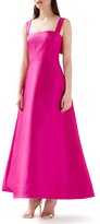Thumbnail for your product : ML Monique Lhuillier Sleeveless Satin A-Line Gown with Bow-Back Detail